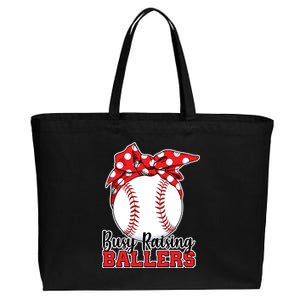 Busy Raising Ballers Baseball Parents Cotton Canvas Jumbo Tote