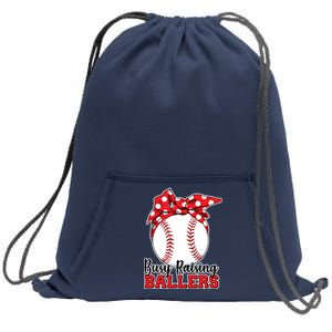 Busy Raising Ballers Baseball Parents Sweatshirt Cinch Pack Bag