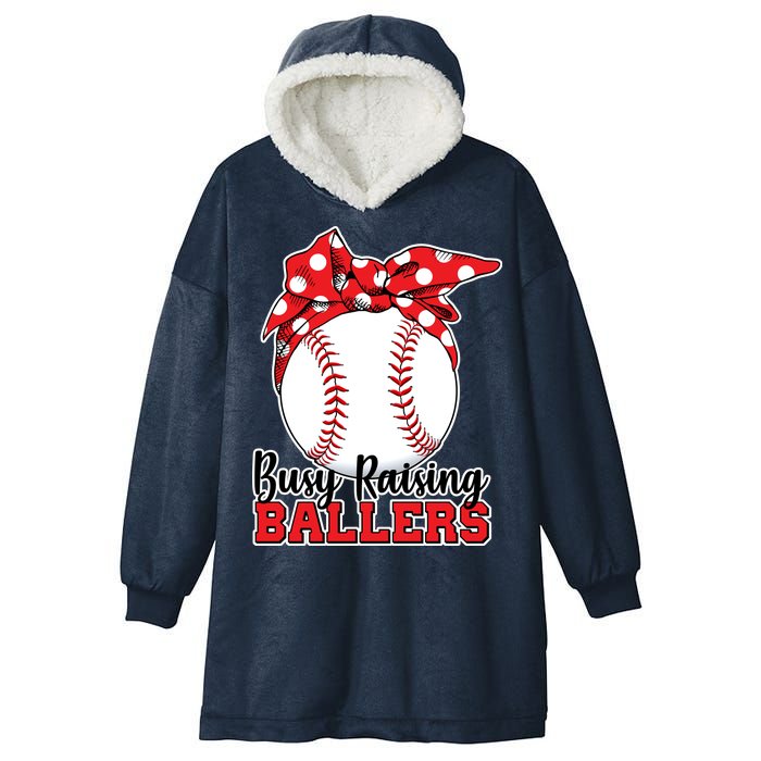 Busy Raising Ballers Baseball Parents Hooded Wearable Blanket