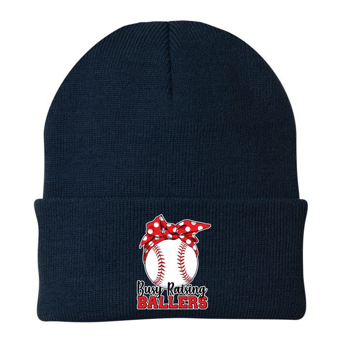 Busy Raising Ballers Baseball Parents Knit Cap Winter Beanie