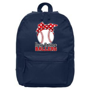 Busy Raising Ballers Baseball Parents 16 in Basic Backpack