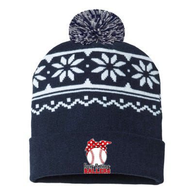 Busy Raising Ballers Baseball Parents USA-Made Snowflake Beanie