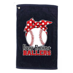 Busy Raising Ballers Baseball Parents Platinum Collection Golf Towel