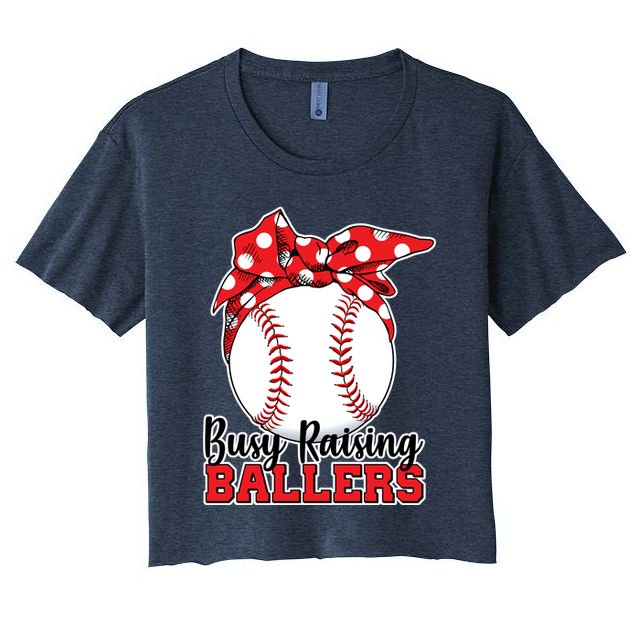 Busy Raising Ballers Baseball Parents Crop Top