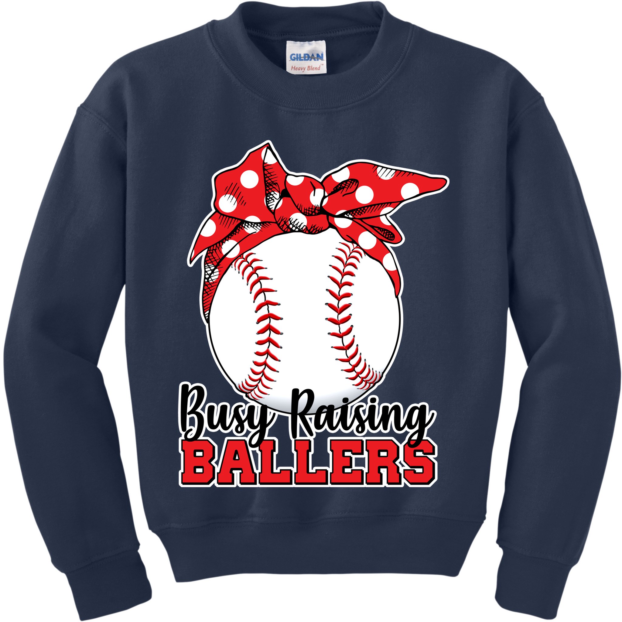 Busy Raising Ballers Baseball Parents Kids Sweatshirt