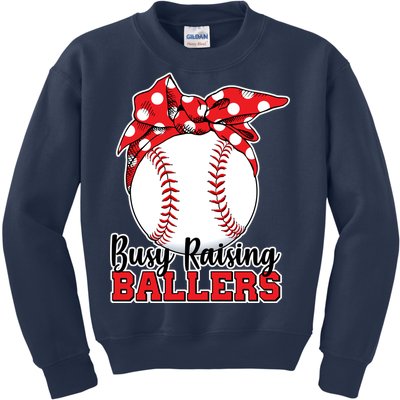 Busy Raising Ballers Baseball Parents Kids Sweatshirt