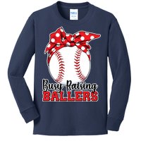 Busy Raising Ballers Baseball Parents Kids Long Sleeve Shirt