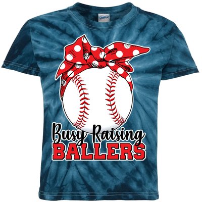 Busy Raising Ballers Baseball Parents Kids Tie-Dye T-Shirt