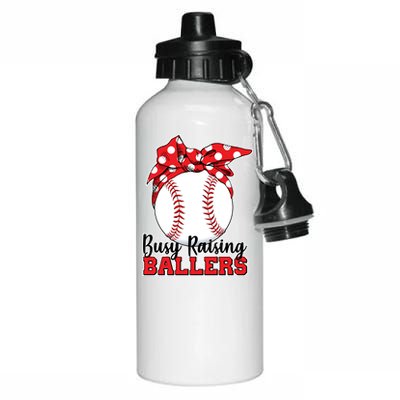 Busy Raising Ballers Baseball Parents Aluminum Water Bottle