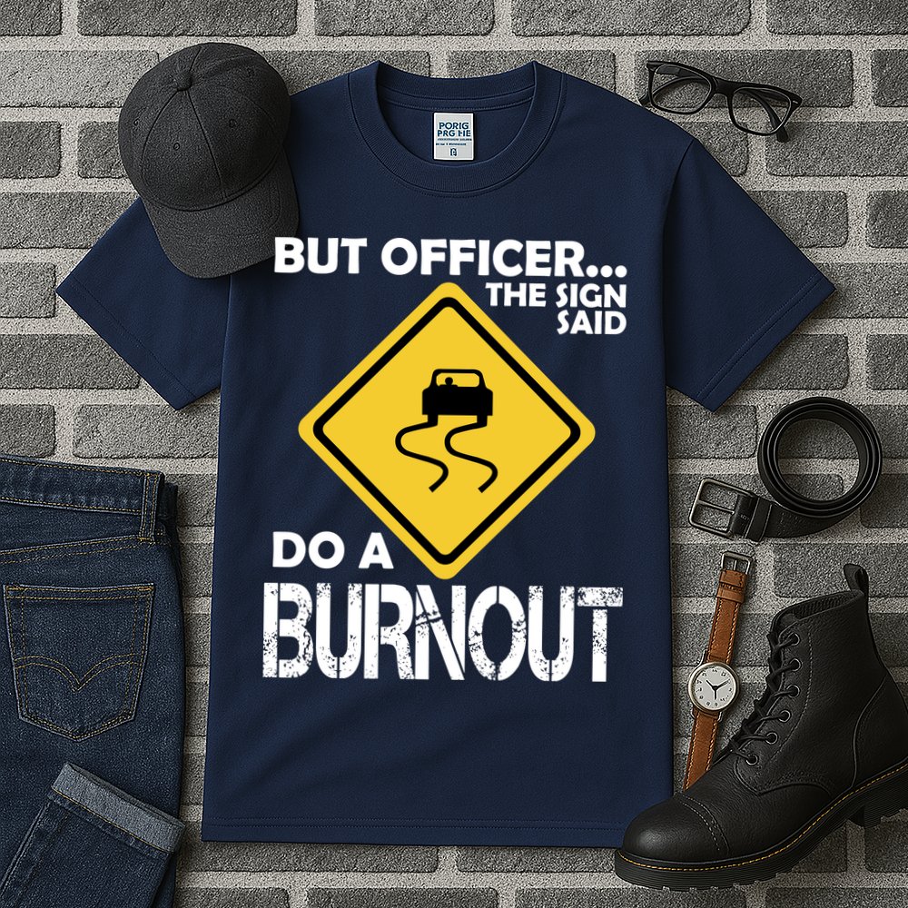 But Officer... The Sign Said Do A Burnout Tall T-Shirt