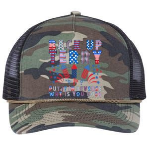 Back Up Terry Put It In Reverse Firework Funny 4th Of July Great Gift Retro Rope Trucker Hat Cap