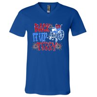 Back Up Terry Put It In Reverse Firework Patriotic 4th July Gift V-Neck T-Shirt