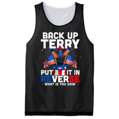 Back Up Terry Put It In Reverse Funny July 4th Firework Mesh Reversible Basketball Jersey Tank