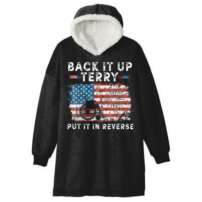 Back Up Terry Put It In Reverse Firework Funny 4th Of July Hooded Wearable Blanket
