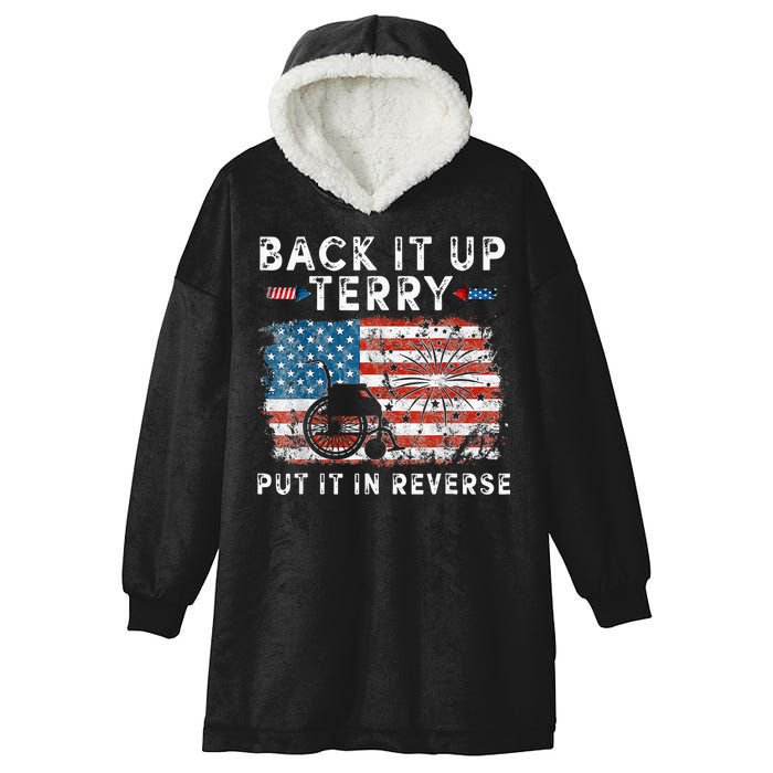 Back Up Terry Put It In Reverse Firework Funny 4th Of July Hooded Wearable Blanket
