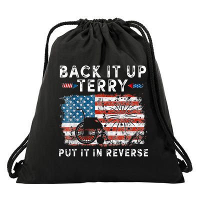 Back Up Terry Put It In Reverse Firework Funny 4th Of July Drawstring Bag