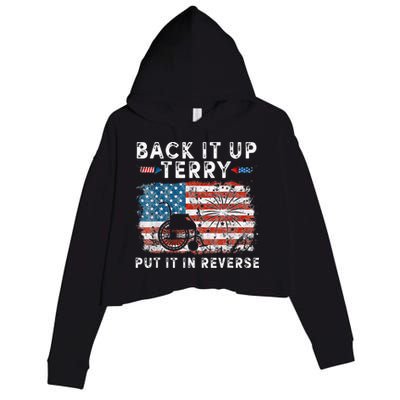 Back Up Terry Put It In Reverse Firework Funny 4th Of July Crop Fleece Hoodie
