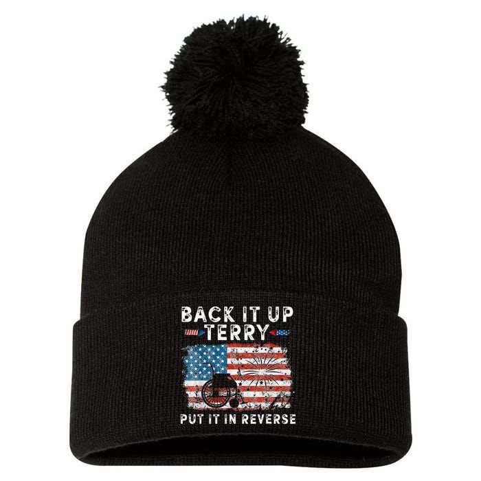 Back Up Terry Put It In Reverse Firework Funny 4th Of July Pom Pom 12in Knit Beanie