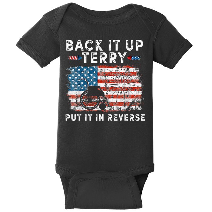 Back Up Terry Put It In Reverse Firework Funny 4th Of July Baby Bodysuit