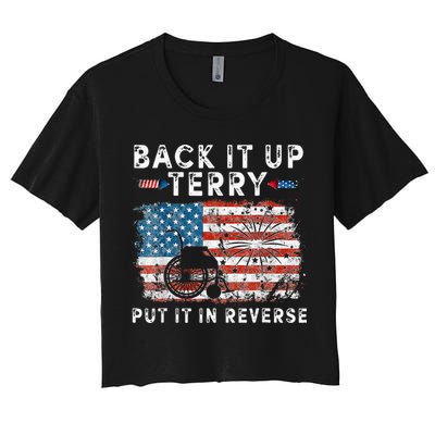 Back Up Terry Put It In Reverse Firework Funny 4th Of July Crop Top