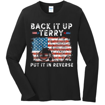 Back Up Terry Put It In Reverse Firework Funny 4th Of July Ladies Long Sleeve Shirt