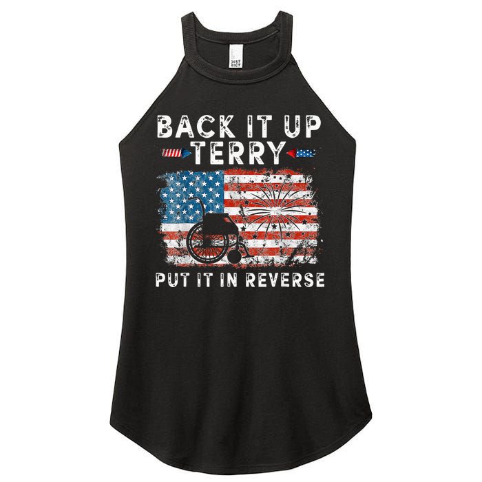 Back Up Terry Put It In Reverse Firework Funny 4th Of July Women's Perfect Tri Rocker Tank