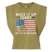 Back Up Terry Put It In Reverse Firework Funny 4th Of July Garment-Dyed Women's Muscle Tee