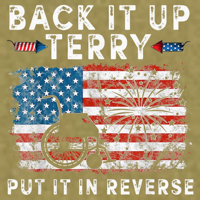 Back Up Terry Put It In Reverse Firework Funny 4th Of July Garment-Dyed Women's Muscle Tee