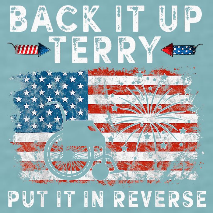 Back Up Terry Put It In Reverse Firework Funny 4th Of July Sueded Cloud Jersey T-Shirt