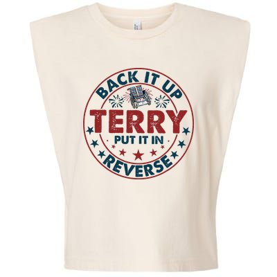 Back Up Terry Put It In Reverse Firework Vintage 4th Of July Garment-Dyed Women's Muscle Tee