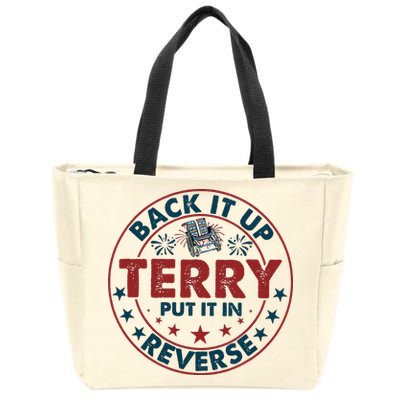 Back Up Terry Put It In Reverse Firework Vintage 4th Of July Zip Tote Bag