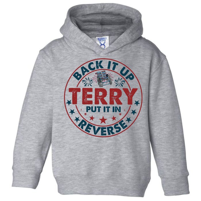 Back Up Terry Put It In Reverse Firework Vintage 4th Of July Toddler Hoodie