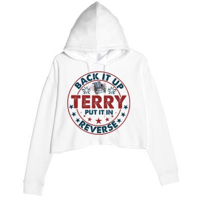 Back Up Terry Put It In Reverse Firework Vintage 4th Of July Crop Fleece Hoodie