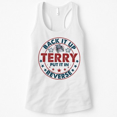 Back Up Terry Put It In Reverse Firework Vintage 4th Of July Womens Tank Top