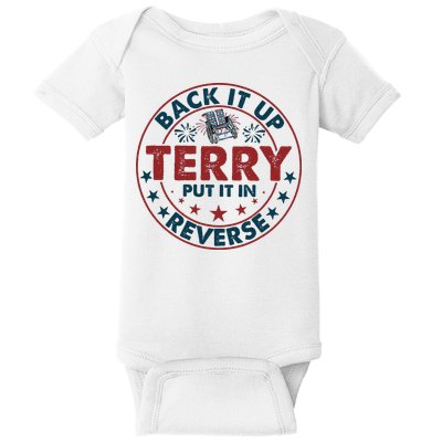 Back Up Terry Put It In Reverse Firework Vintage 4th Of July Baby Bodysuit