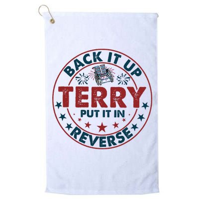 Back Up Terry Put It In Reverse Firework Vintage 4th Of July Golf Towel