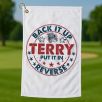 Back Up Terry Put It In Reverse Firework Vintage 4th Of July Golf Towel