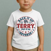 Back Up Terry Put It In Reverse Firework Vintage 4th Of July Toddler T-Shirt