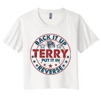 Back Up Terry Put It In Reverse Firework Vintage 4th Of July Crop Top