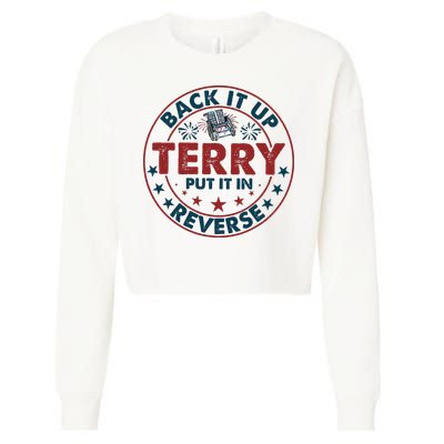 Back Up Terry Put It In Reverse Firework Vintage 4th Of July Cropped Pullover Crew