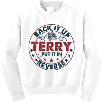 Back Up Terry Put It In Reverse Firework Vintage 4th Of July Kids Sweatshirt