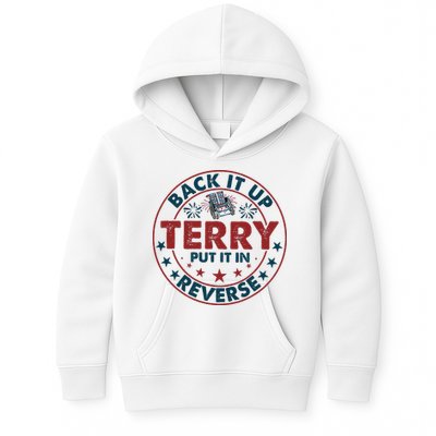 Back Up Terry Put It In Reverse Firework Vintage 4th Of July Kids Hoodie
