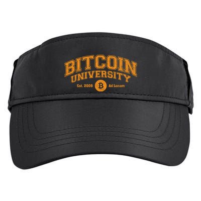 Bitcoin University To The Moon, Funny Distressed College BTC Adult Drive Performance Visor