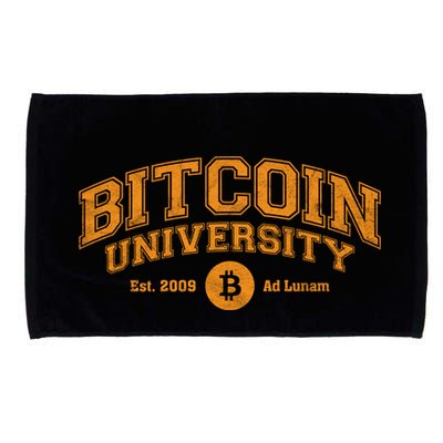 Bitcoin University To The Moon, Funny Distressed College BTC Microfiber Hand Towel