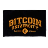 Bitcoin University To The Moon, Funny Distressed College BTC Microfiber Hand Towel