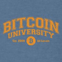 Bitcoin University To The Moon, Funny Distressed College BTC Garment-Dyed Sweatshirt
