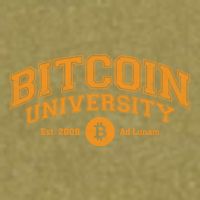 Bitcoin University To The Moon, Funny Distressed College BTC Garment-Dyed Women's Muscle Tee