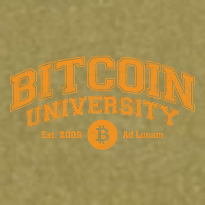 Bitcoin University To The Moon, Funny Distressed College BTC Garment-Dyed Women's Muscle Tee