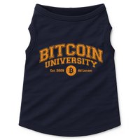 Bitcoin University To The Moon, Funny Distressed College BTC Doggie Tank