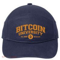 Bitcoin University To The Moon, Funny Distressed College BTC 7-Panel Snapback Hat